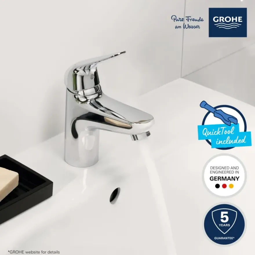 Grohe Wastafelmengkraan Swift S-size Push Open Chroom