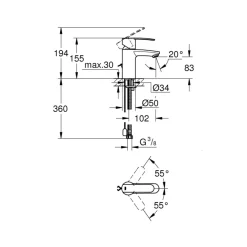 Grohe Wave Cosmopolitan éénhendel wastafelkraan