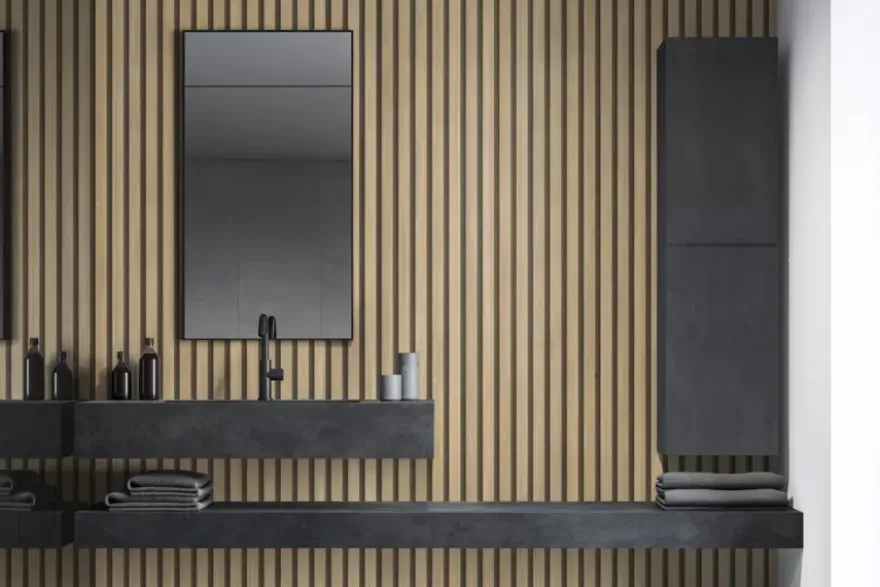 Grosfillex lattenwand kunststof Element 3D Linio Bamboo 2.925m2