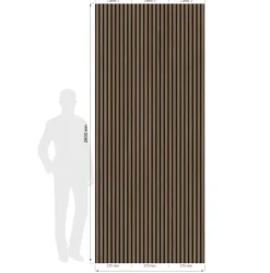 Grosfillex lattenwand kunststof Element 3D Linio walnoot 2.925m2