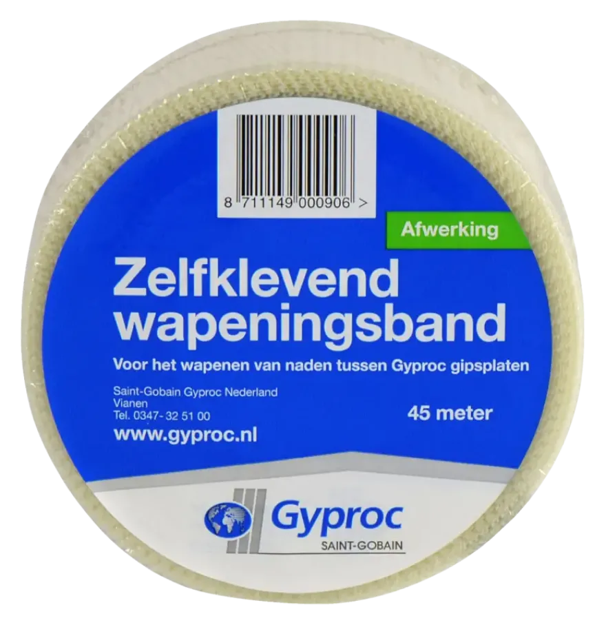Gyproc wapeningsband zelfklevend wit 45 meter 50 mm