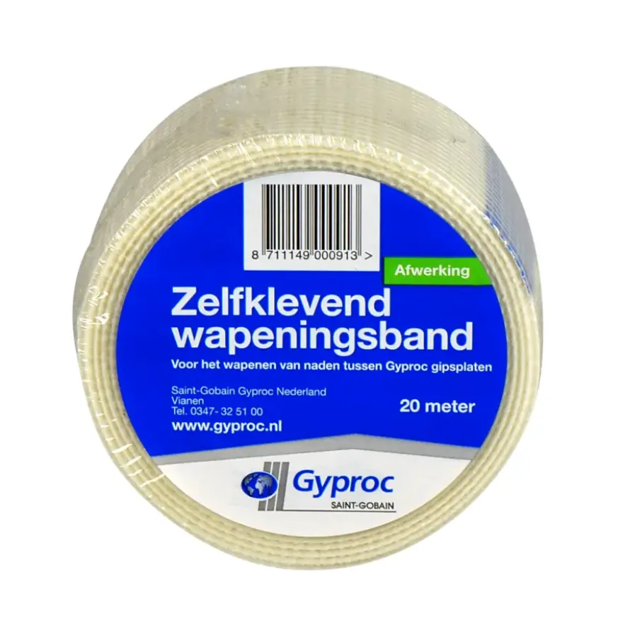 Gyproc wapeningsband zelfklevend wit 20 meter 50 mm
