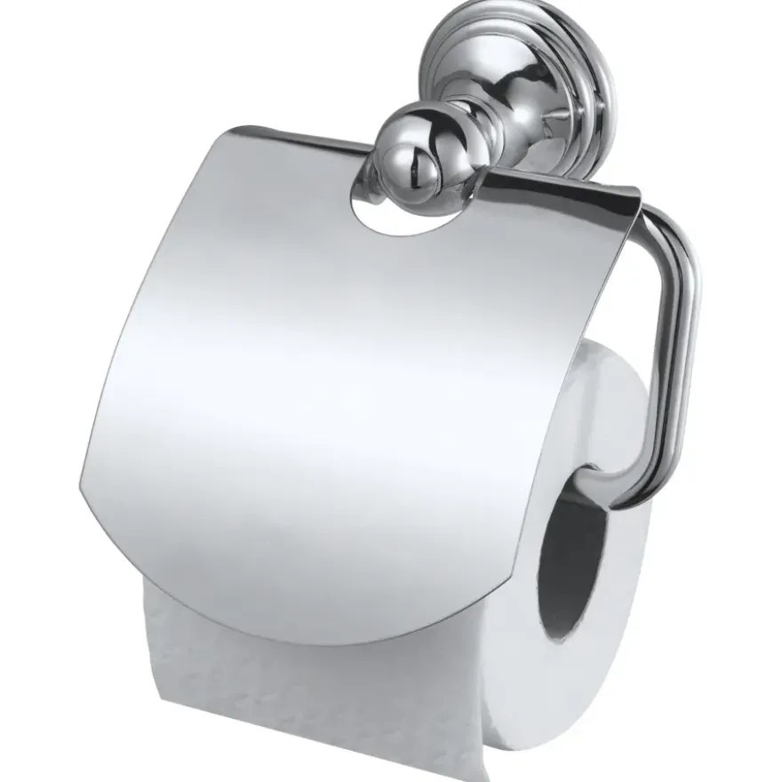 Haceka Allure toiletrolhouder met klep chroom