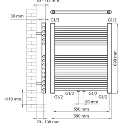 Haceka design radiator Gobi wit 6-punts 69 x 59 cm
