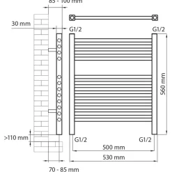 Haceka design radiator Sahara wit opbouw 56 x 53 cm