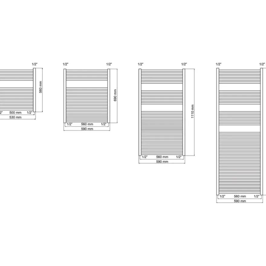 Haceka design radiator Sahara wit onderaansluiting 110 x 59 cm