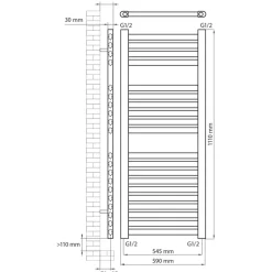 Haceka designradiator Sinai grijs 1110 mm x 590 mm