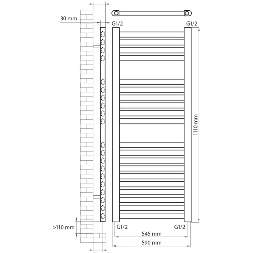Haceka designradiator Sinai grijs 1110 mm x 590 mm