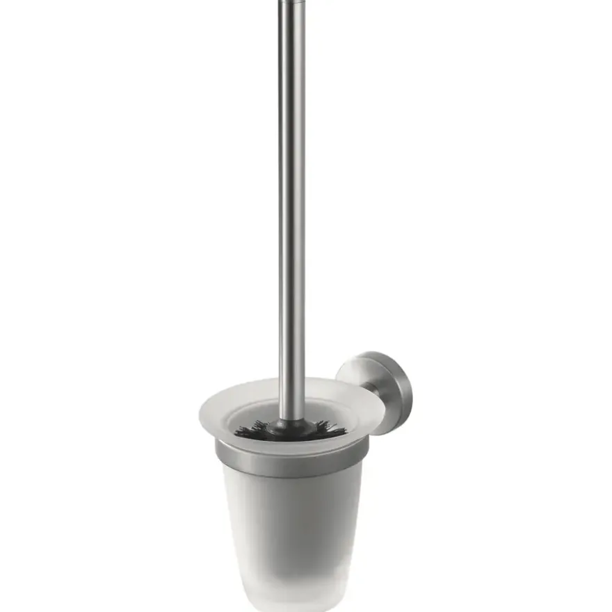 Haceka Kosmos toiletborstelset glas RVS look geborsteld mat