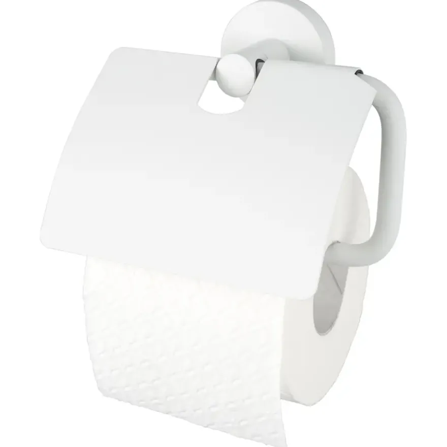 Haceka Kosmos toiletrolhouder met klep kunststof mat wit