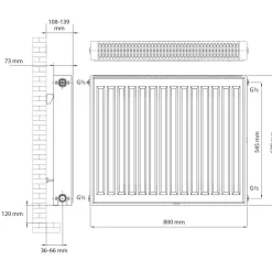 Haceka paneelradiator Imago Una 600 mm x 800 mm