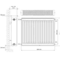 Haceka paneelradiator Imago Duo 600 mm x 800 mm