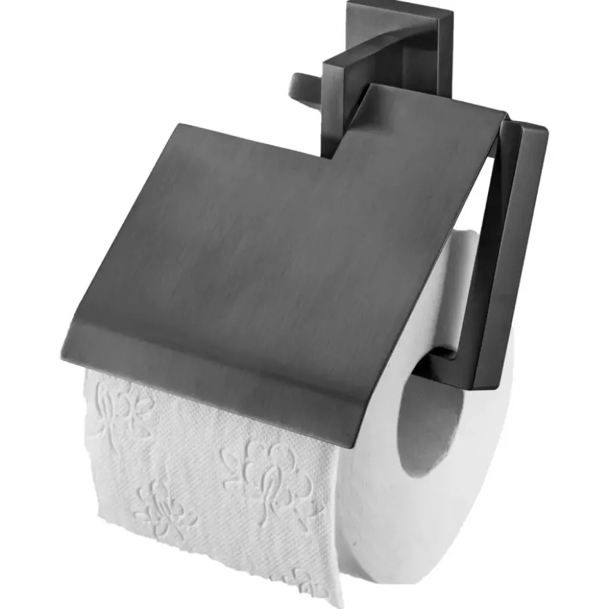 Haceka toiletrolhouder Edge met klep grafiet