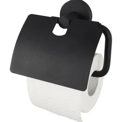 Haceka toiletrolhouder Kosmos met klep mat zwart