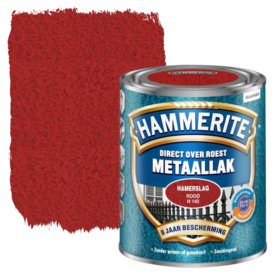 Hammerite Direct over Roest metaallak hamerslag rood 750 ml
