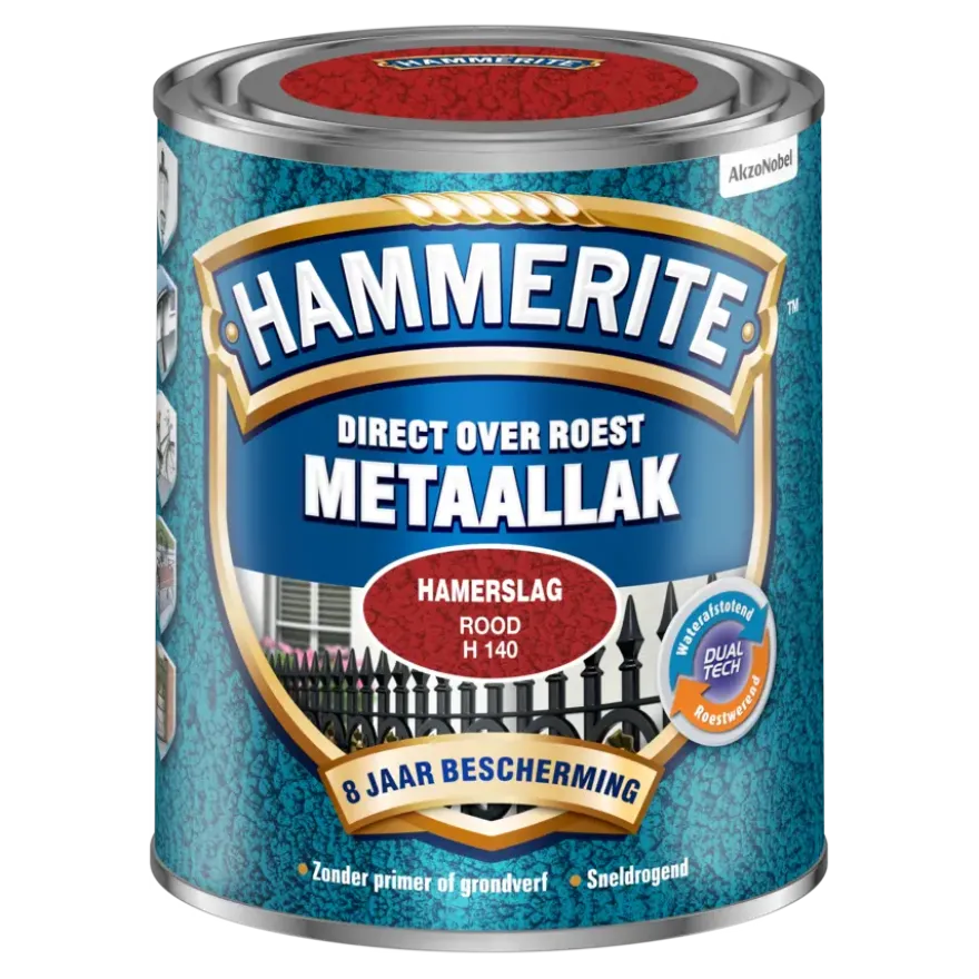 Hammerite Direct over Roest metaallak hamerslag rood 750 ml