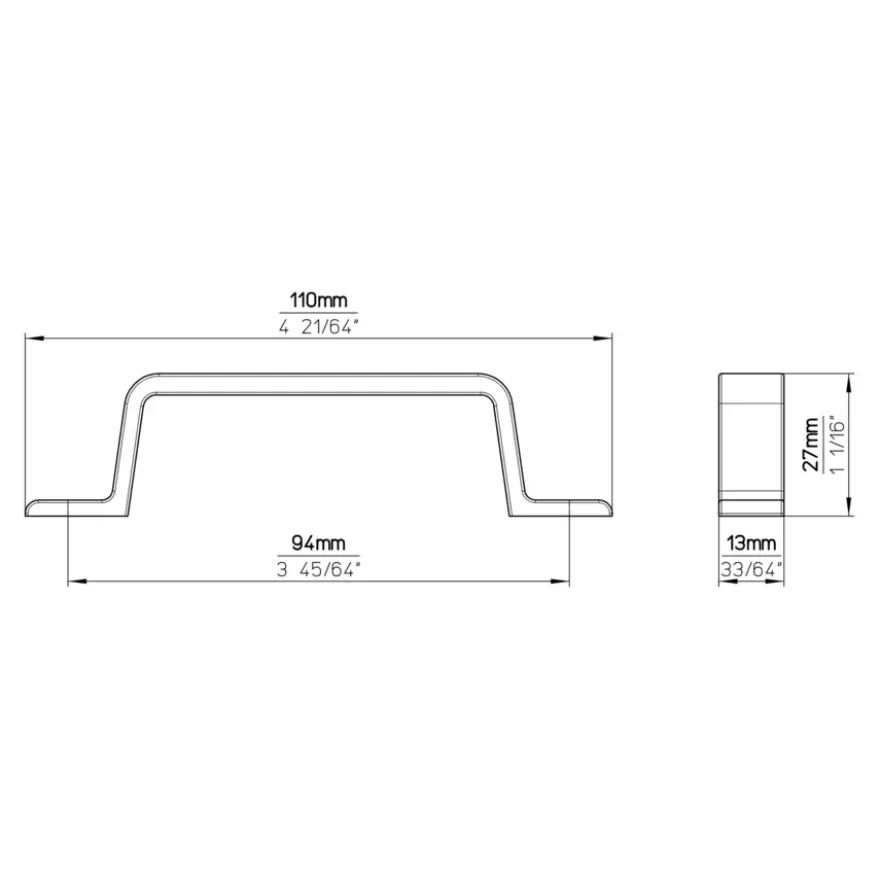 Handgreep Amelie aluminium 110mm
