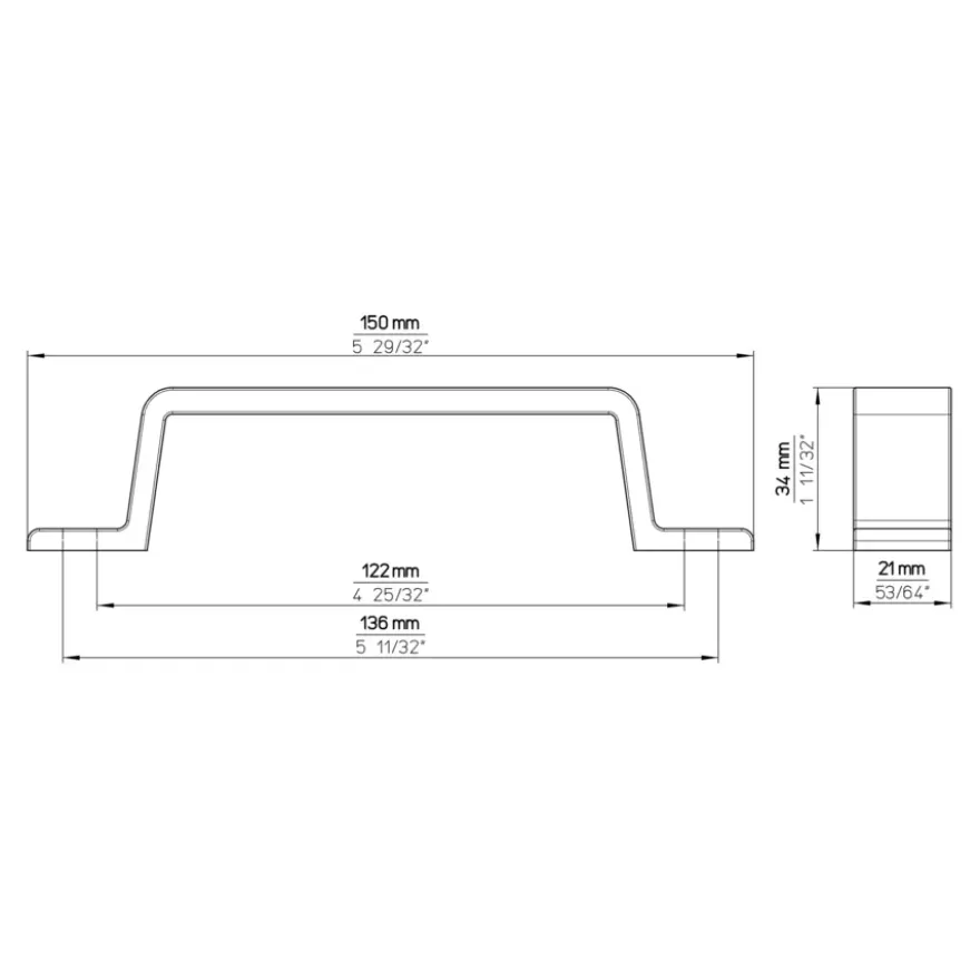 Handgreep Amelie wit 150mm