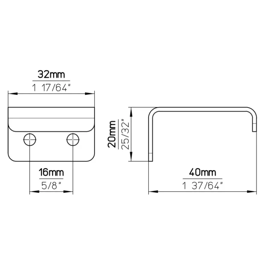 Handgreep Brent RVS 16mm (32mm)