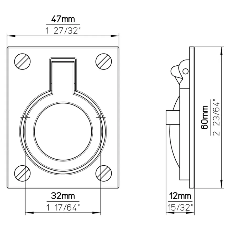 Handgreep Elisa RVS look 60mm