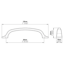 Handgreep Jannie RVS look 118mm