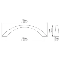Handgreep Jose RVS look 96mm