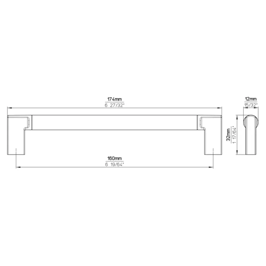 Handgreep Kenny zwart 160 mm