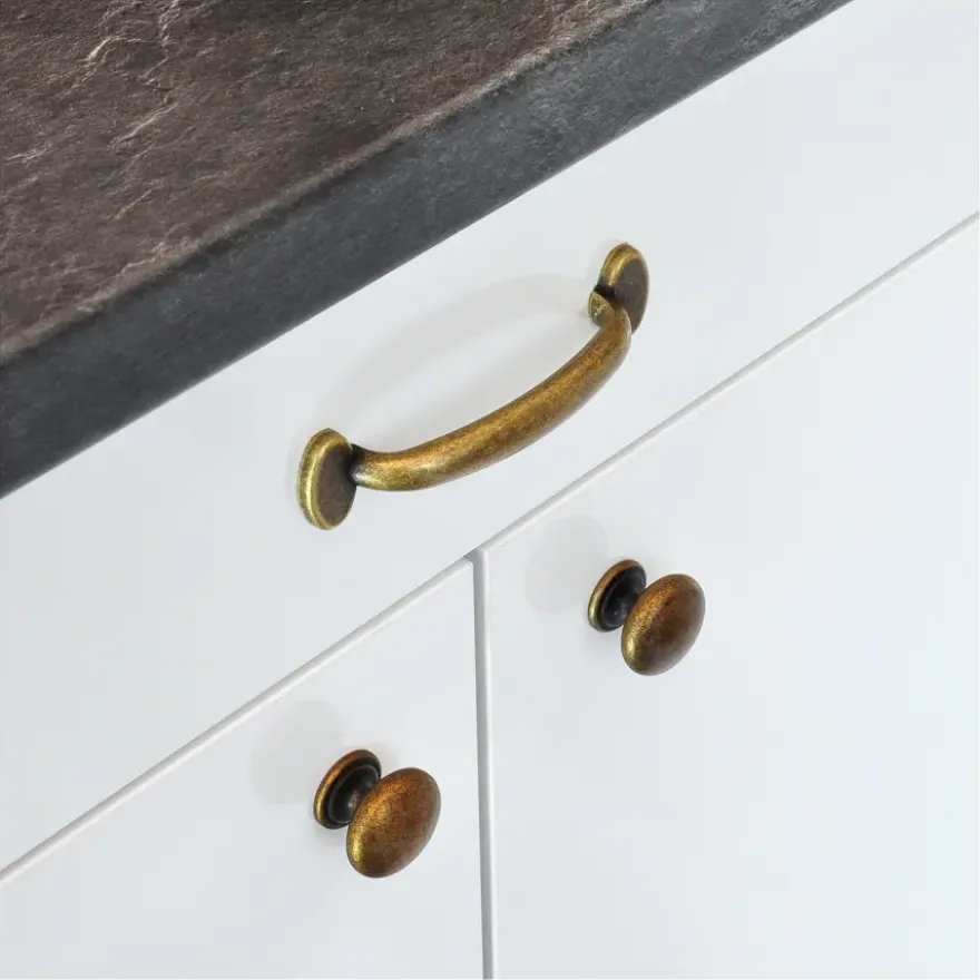 Handgreep Marije messing antiek 96mm