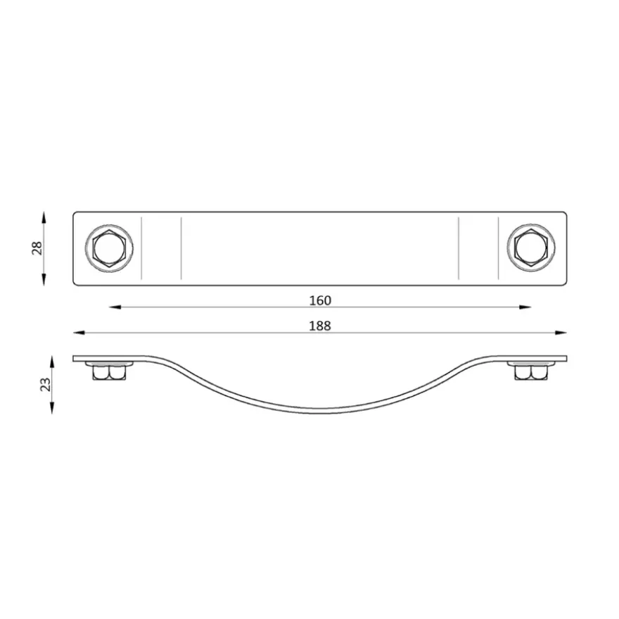 Handgreep Noah zwart 160mm