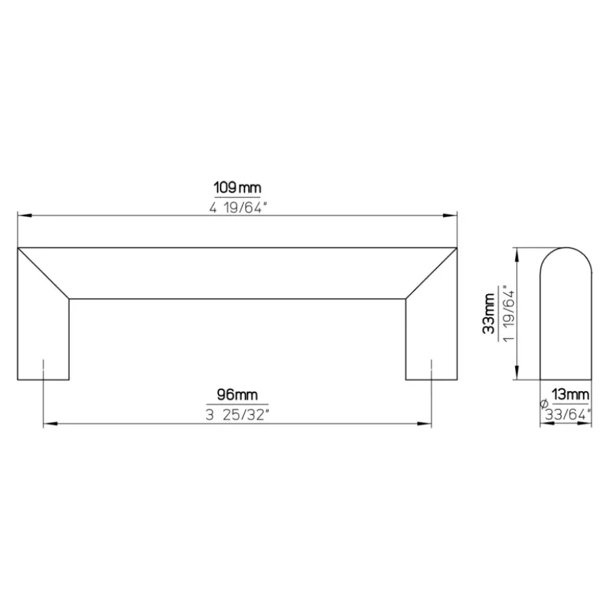 Handgreep Noa RVS 96mm