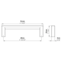 handgreep Omer wit 96mm