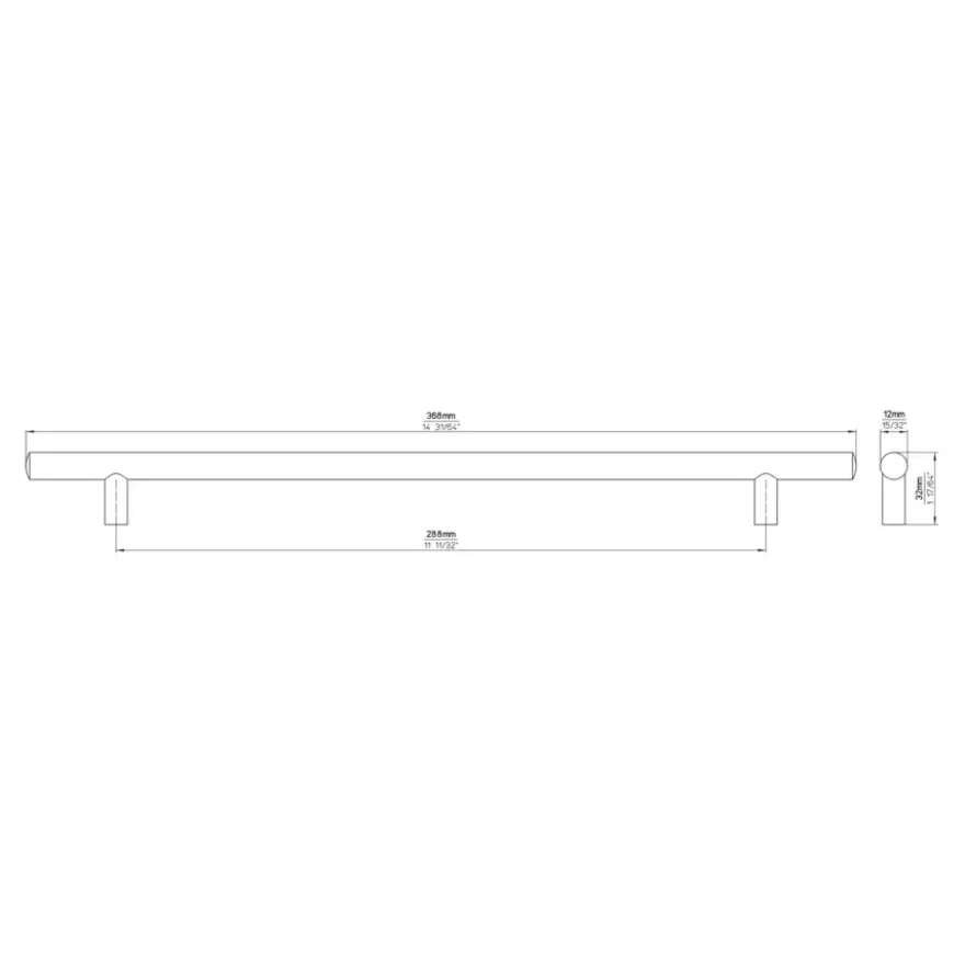 Handgreep Romy RVS look 288mm