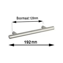 Handgreep Theo RVS 128mm