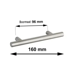 Handgreep Theo RVS 96mm