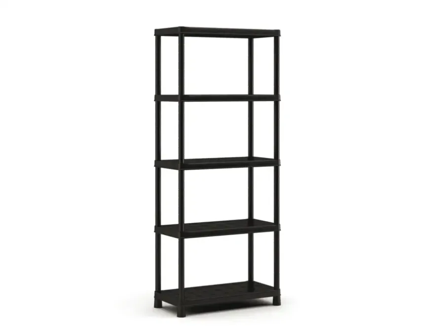 Handson stellingkast kunststof zwart 5 legborden 50 kg/legbord 187x80x40 cm