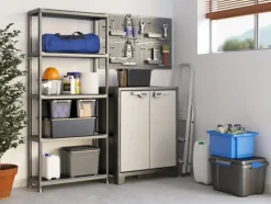 Handson stellingkast kunststof zwart 5 legborden 50 kg/legbord 187x80x40 cm