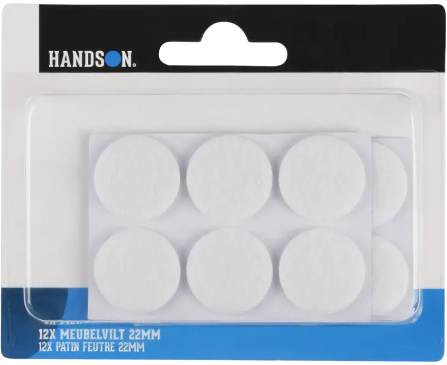 HANDSON anti krasvilt Ø22 mm wit 12 stuks