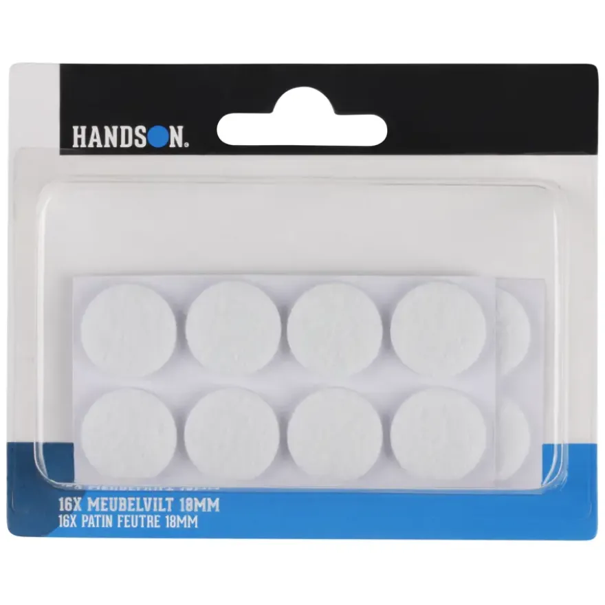 HANDSON anti krasvilt Ø18 mm wit 16 stuks