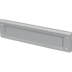 Handson brievenbusklep met borstel aluminium