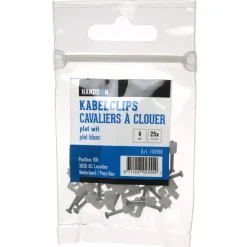HANDSON kabelclip plat wit 4mm (25 stuks)