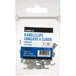 Handson Kabelclip Rond Wit 6 mm 25 Stuks