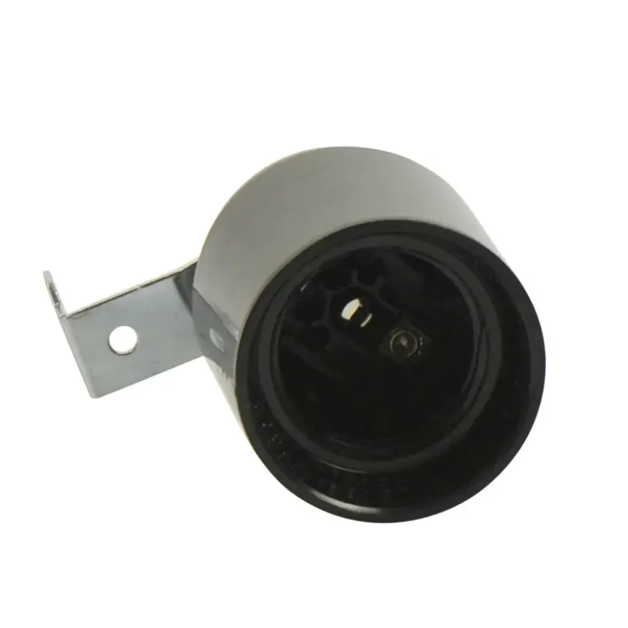 Handson lampfitting E27 haakse beugel zwart
