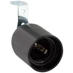 Handson lampfitting E27 haakse beugel zwart