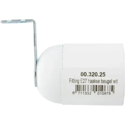 Handson lampfitting E27 haakse beugel wit