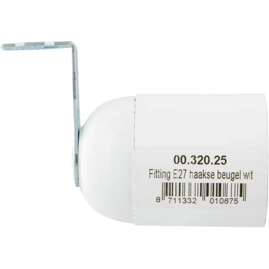 Handson lampfitting E27 haakse beugel wit