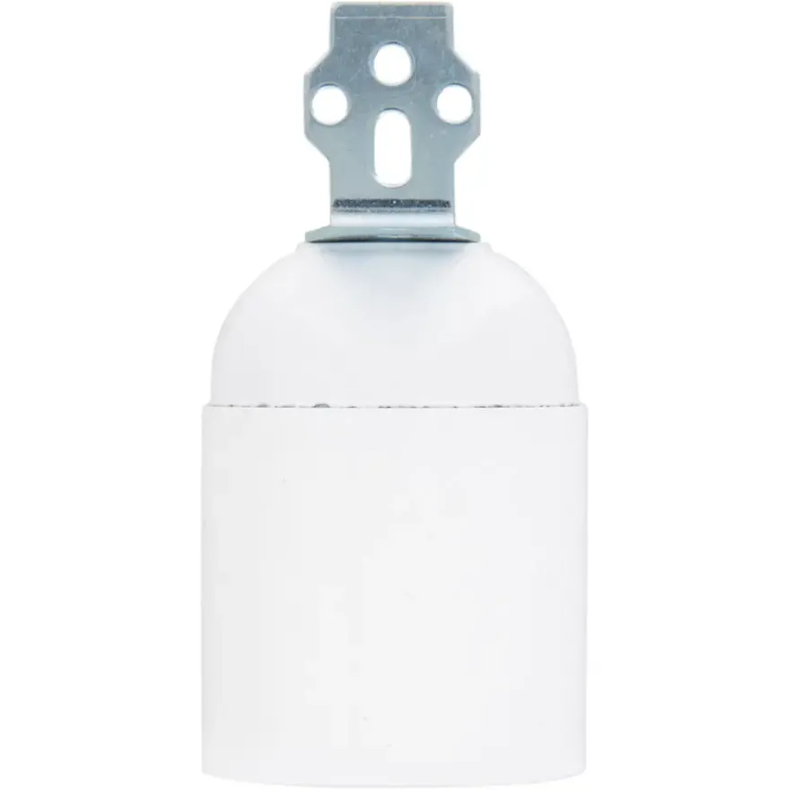 Handson lampfitting E27 haakse beugel wit
