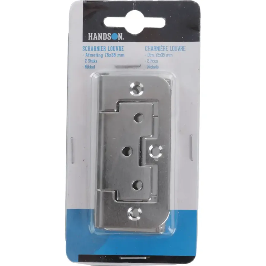 HANDSON Louvredeurscharnier 75x35 mm vernikkeld - 2 stuks