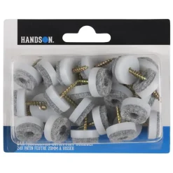 HANDSON meubelglijder viltglijder met schroef Ø20 mm grijs 24 stuks