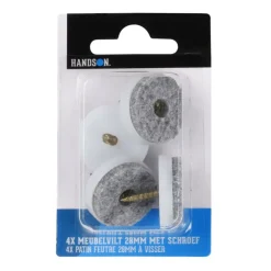 HANDSON meubelglijder viltglijder met schroef Ø28 mm grijs 4 stuks