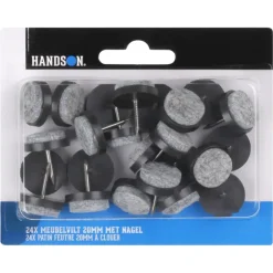 HANDSON meubelglijder viltglijder met nagel Ø20 mm bruin 24 stuks